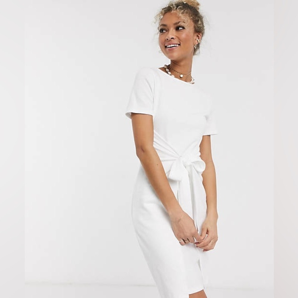 ASOS white wrap dress